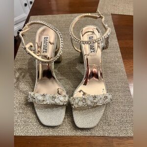 Badgley Mischka Glittering‎ Silver and gold Heels.  Wedding/special occasion